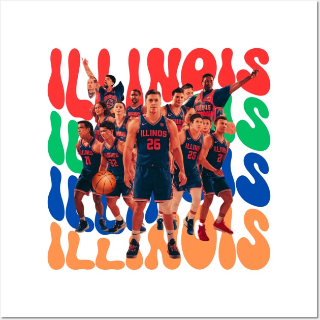 Illinois Fighting Illini Big Ten Champs 2024 Mens Basketball Wall Art by Ethen